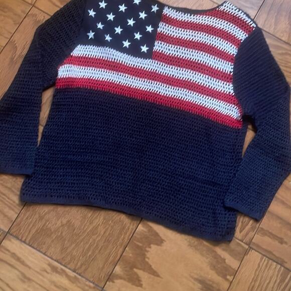 Norton size PM Navy and Red American Flag Sweater - Picture 7 of 8
